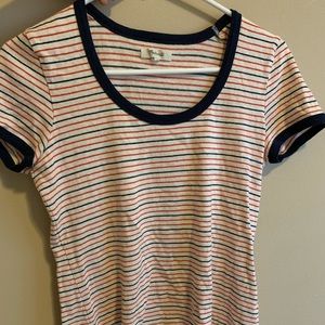Madewell Red and Blue Striped Top